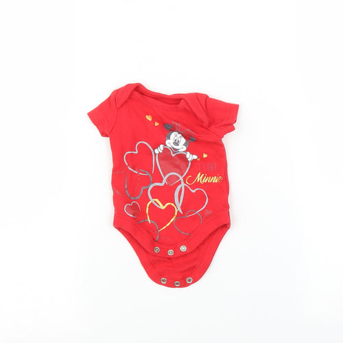 Disney Baby Red   Romper One-Piece Size Newborn  - i Love Minnie