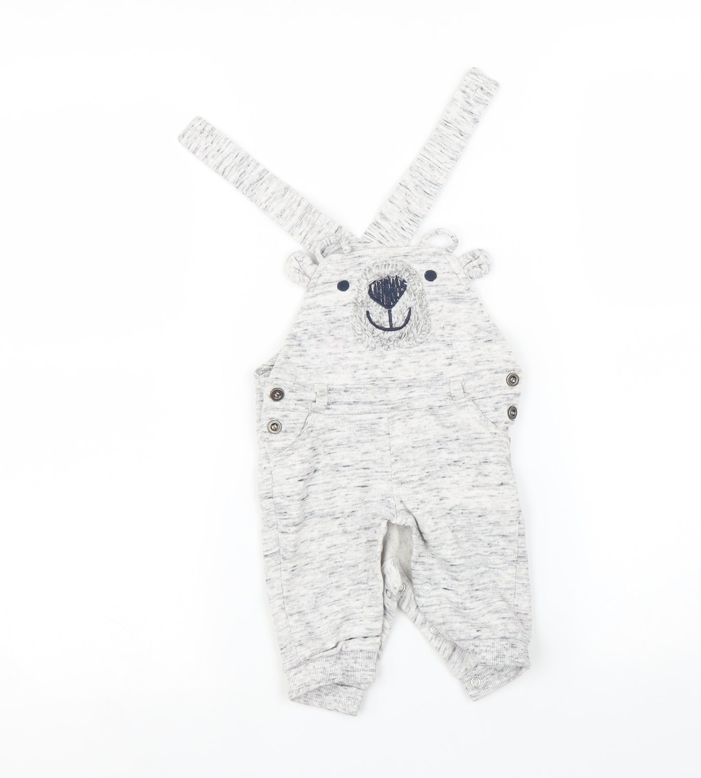 TU Baby Grey   Dungaree One-Piece Size 3-6 Months  - Bear