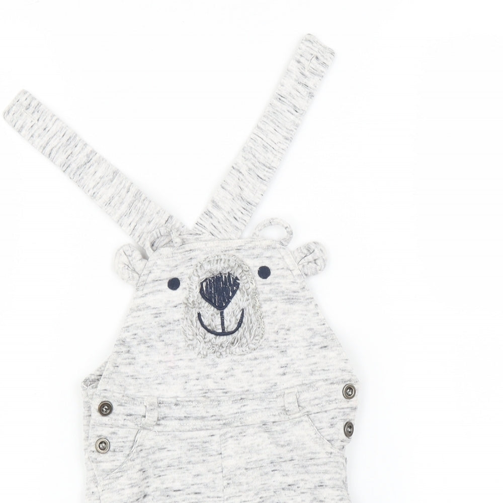 TU Baby Grey   Dungaree One-Piece Size 3-6 Months  - Bear