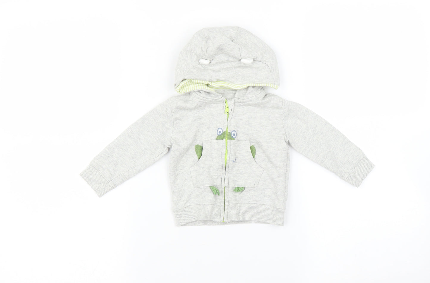 M Baby Grey   Full Zip Jumper Size 3-6 Months  - frog