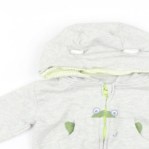 M Baby Grey   Full Zip Jumper Size 3-6 Months  - frog