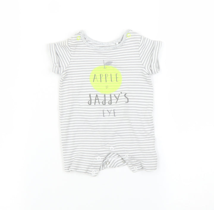 m Baby Grey Striped  Romper One-Piece Size Newborn  - Apple of daddys eye