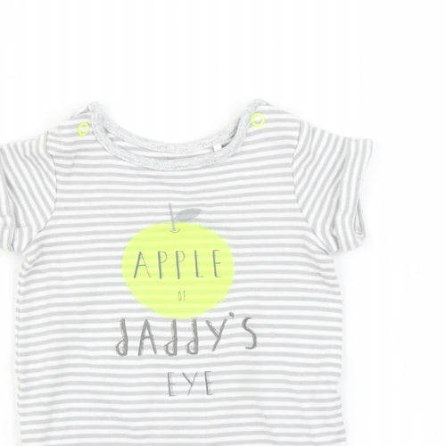 m Baby Grey Striped  Romper One-Piece Size Newborn  - Apple of daddys eye