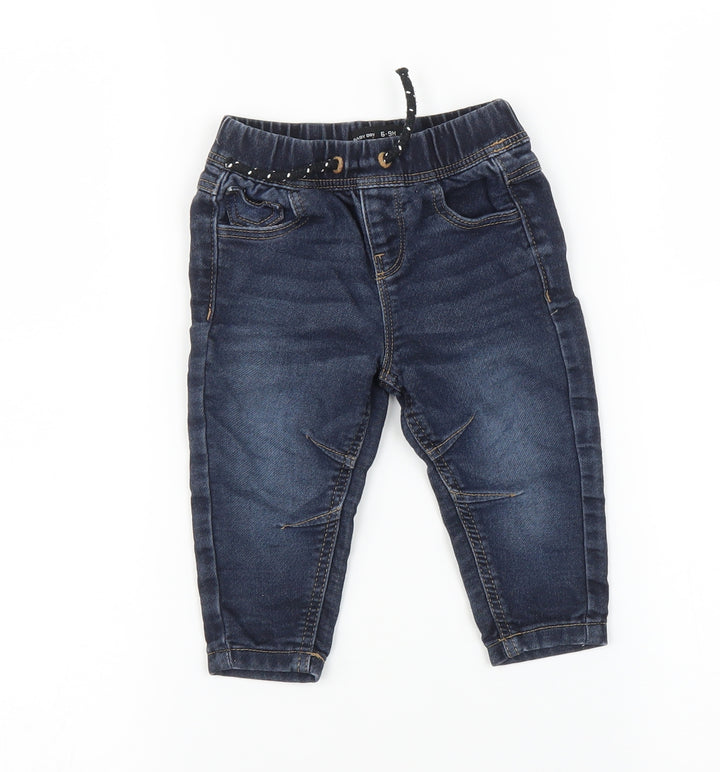 Denim Co Baby Blue Jogger Trousers Size 6-9 Months
