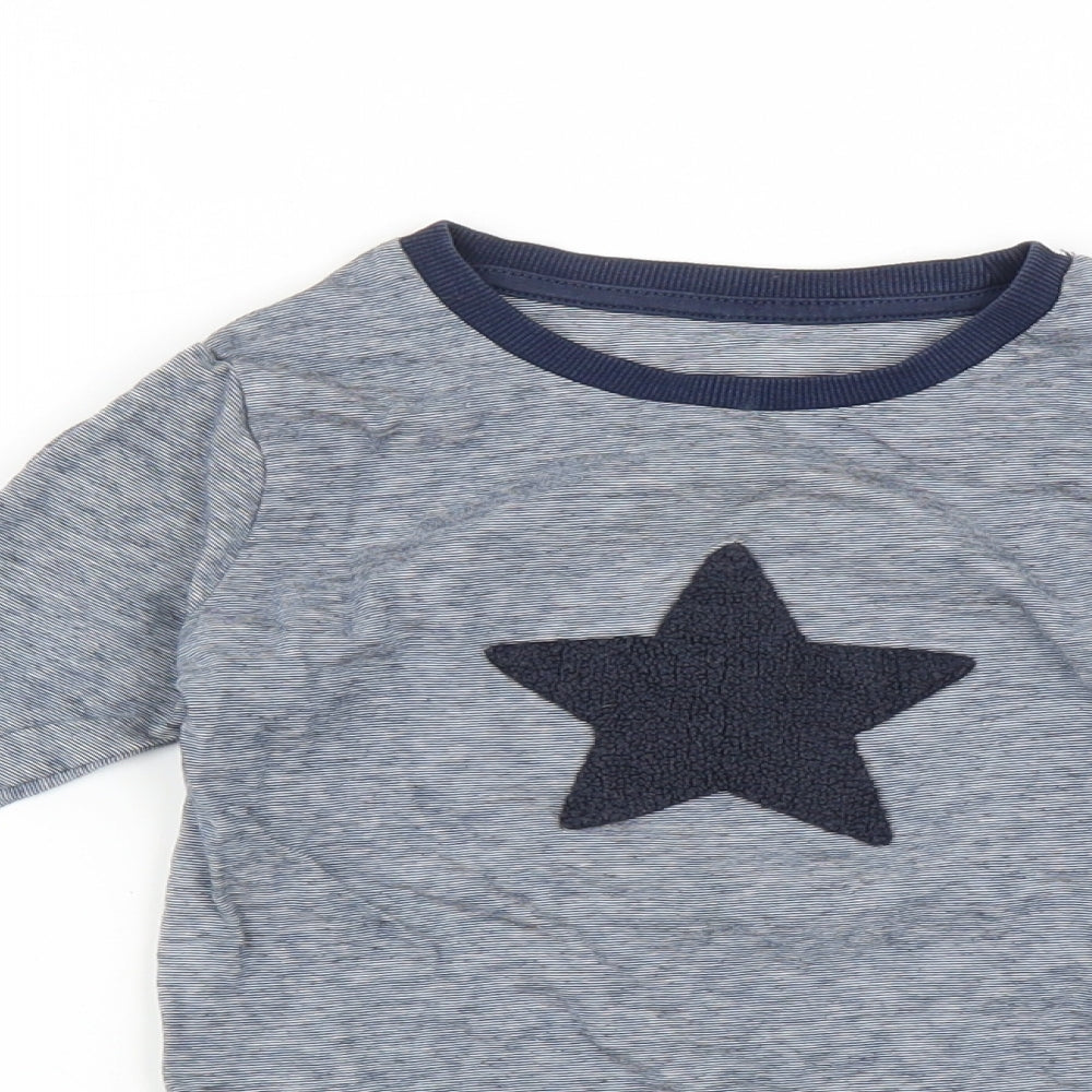 Marks and Spencer Boys Multicoloured Striped  Basic T-Shirt Size 2-3 Years