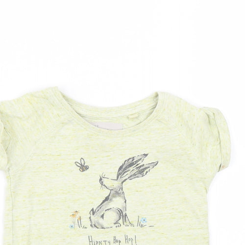 NEXT Baby Green   Basic T-Shirt Size 6-9 Months  - rabbit