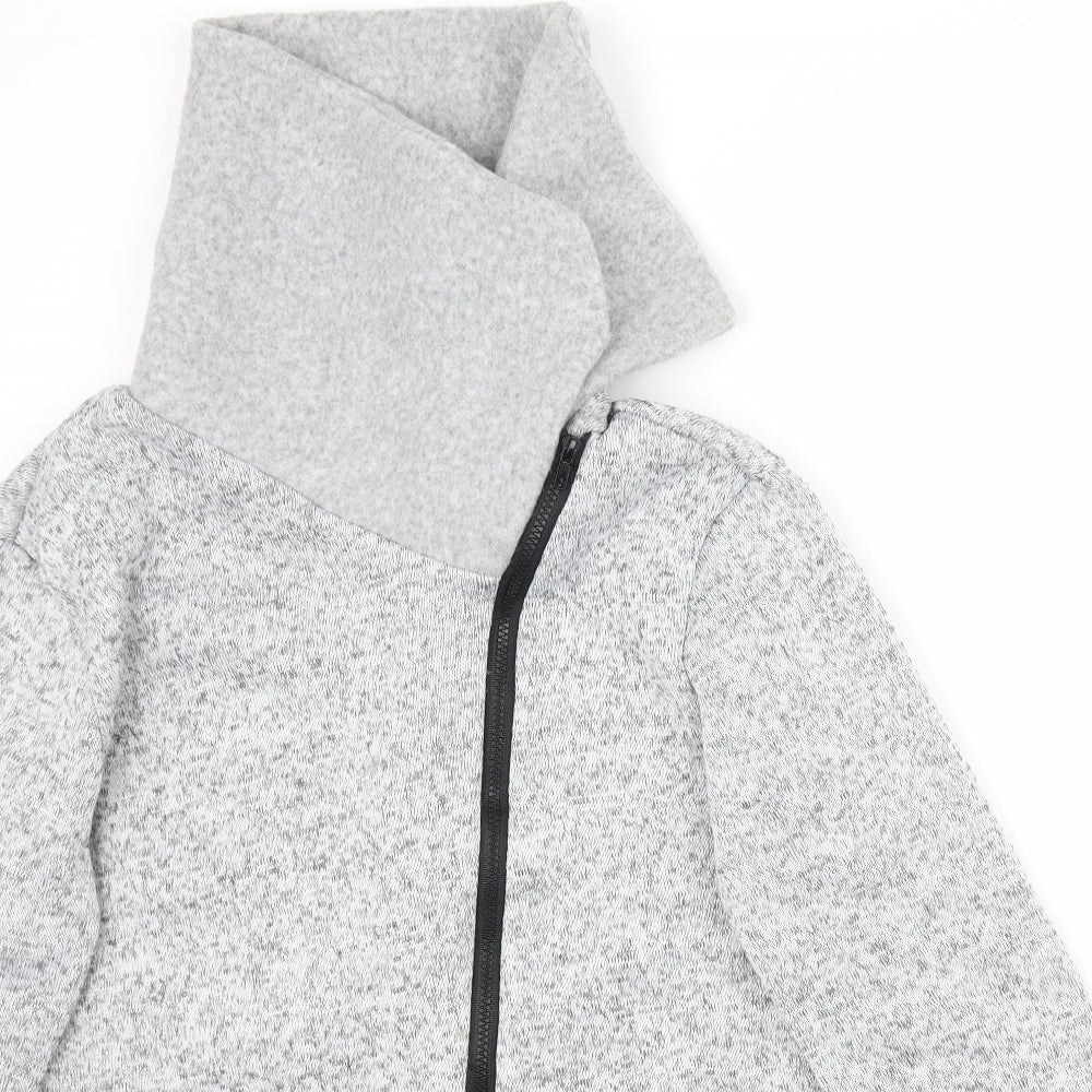 Preworn Womens Grey   Full Zip Jumper Size L  - Asymmetric Zip