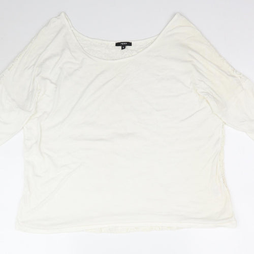 Papaya Womens Ivory   Basic T-Shirt Size 18  - lace detail on back