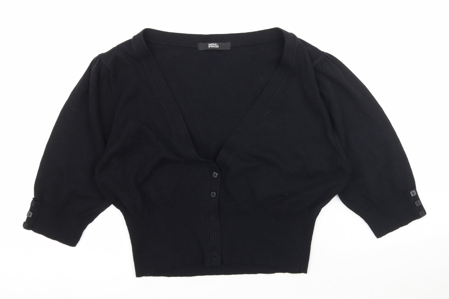 Marks and Spencer Womens Black   Cardigan Jumper Size S