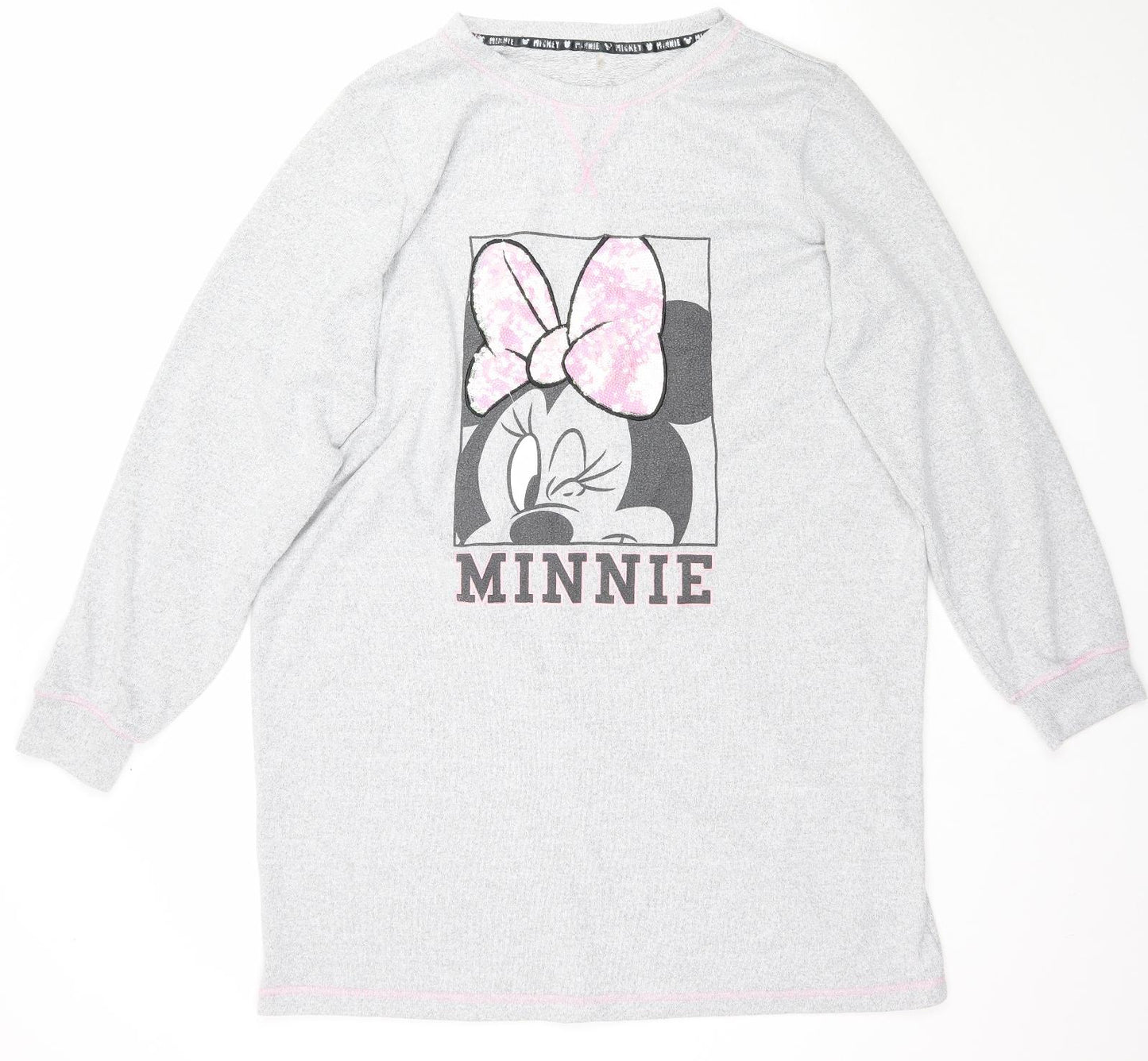 George Womens Grey Solid  Top Pyjama Top Size 16  - Disney Minnie Mouse