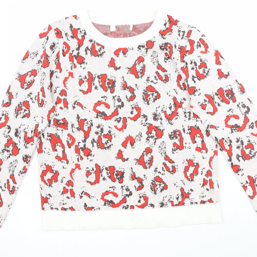 Preworn Womens Multicoloured Animal Print Knit Pullover Jumper Size S