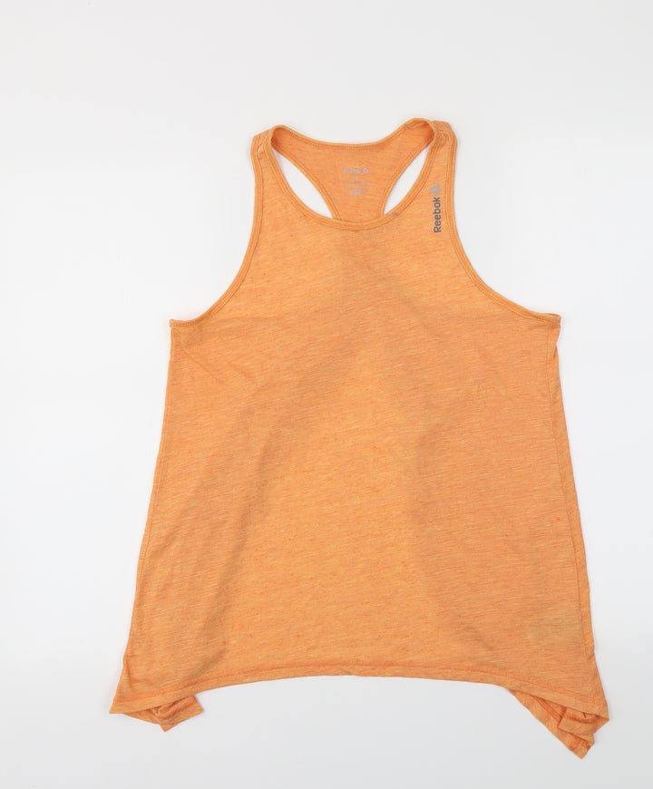 Reebok Womens Orange Basic Tank Size S - Open Back