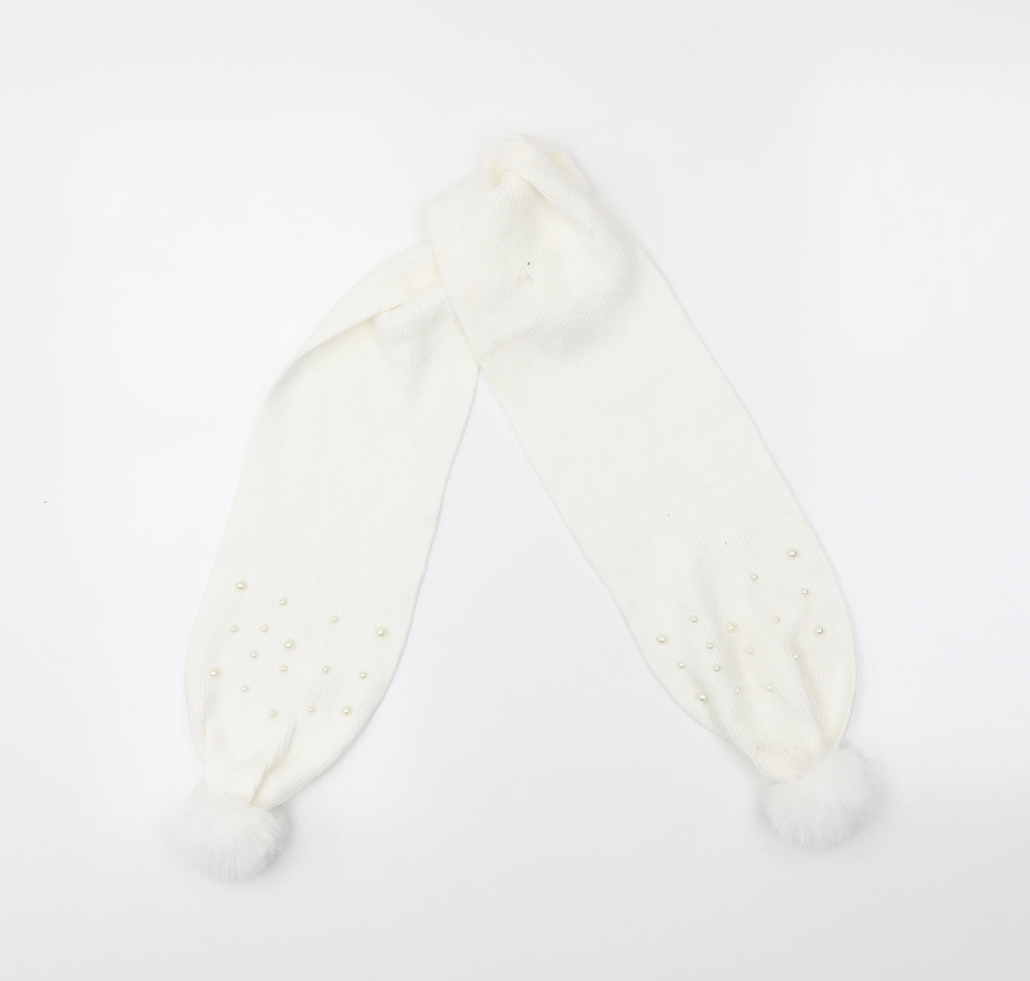 Preworn Womens White  Knit  Scarf