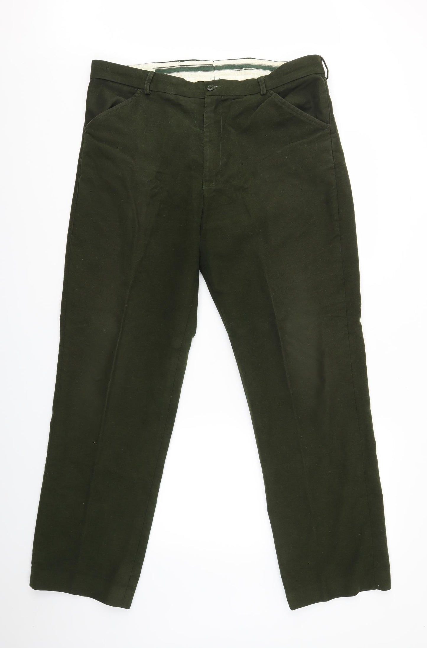 Regents View Mens Green   Dress Pants Trousers Size 38 in L31 in - Moleskin