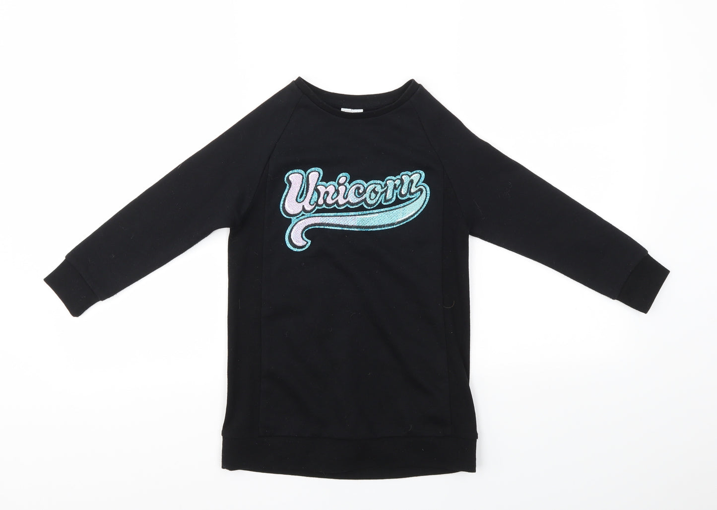 F&F Girls Black   Pullover Sweatshirt Size 5-6 Years  - Unicorn