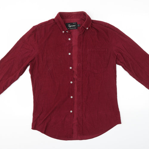 Topman Mens Red    Button-Up Size M