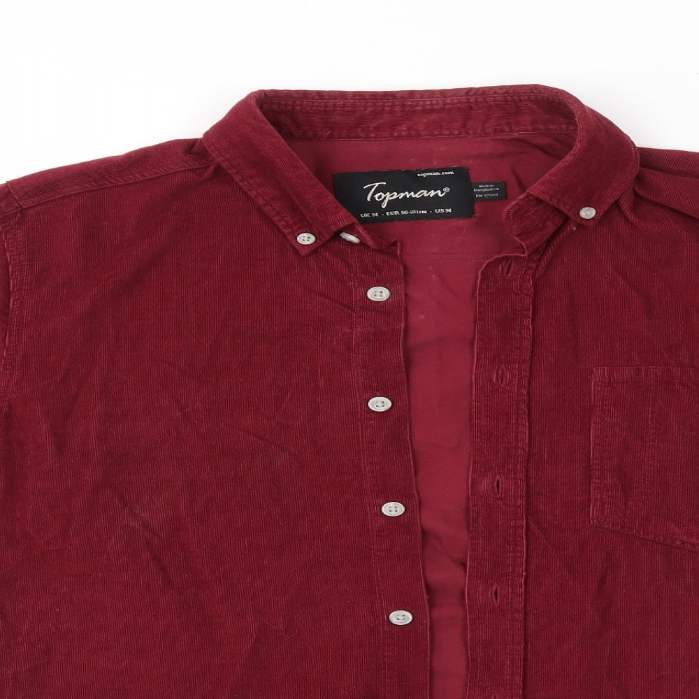 Topman Mens Red    Button-Up Size M