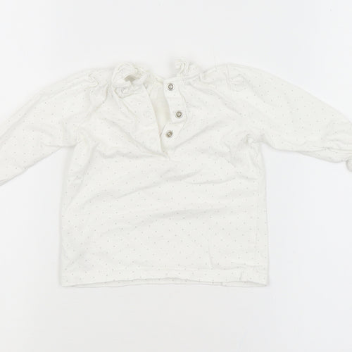 NEXT Girls White Spotted  Basic Blouse Size 3-6 Months