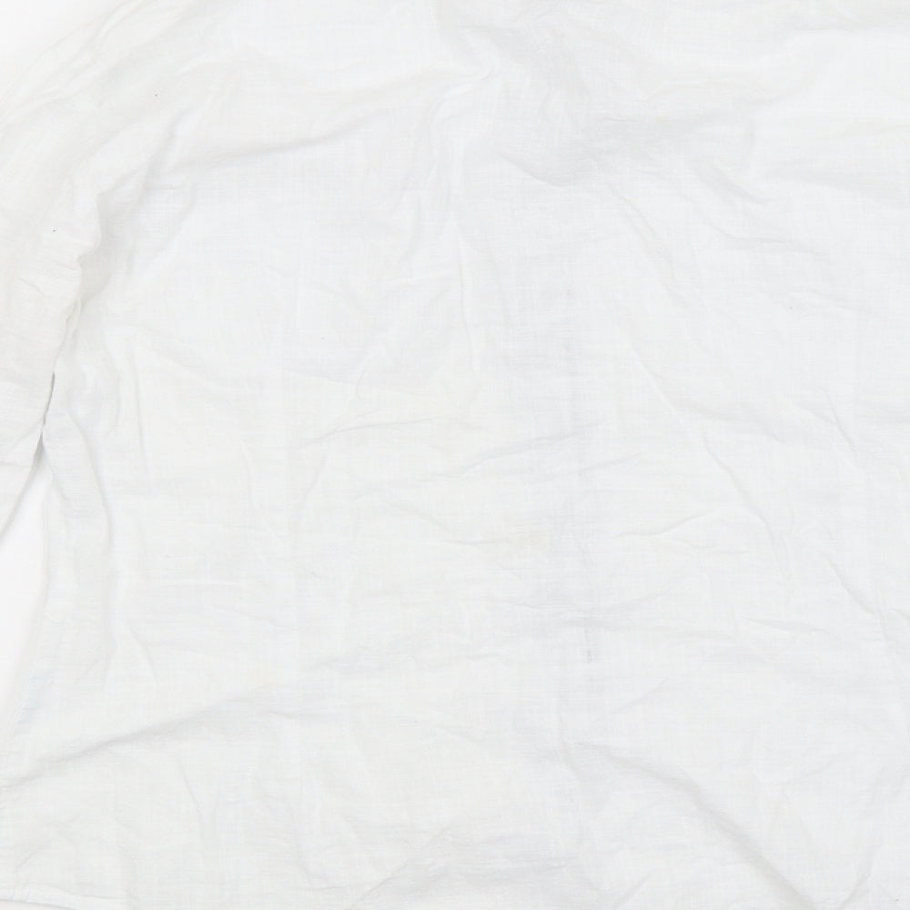 VICKERS Womens White Floral  Basic Button-Up Size XL
