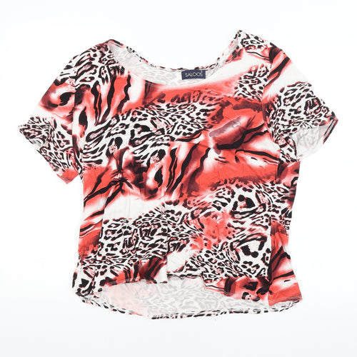 Saloos Womens Multicoloured Animal Print  Basic Blouse Size XL