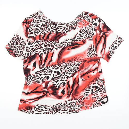 Saloos Womens Multicoloured Animal Print  Basic Blouse Size XL