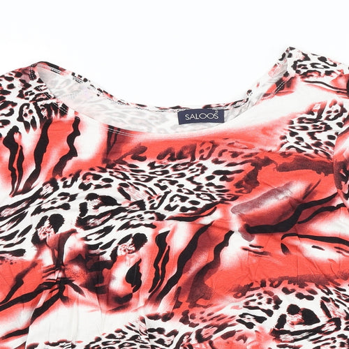 Saloos Womens Multicoloured Animal Print  Basic Blouse Size XL