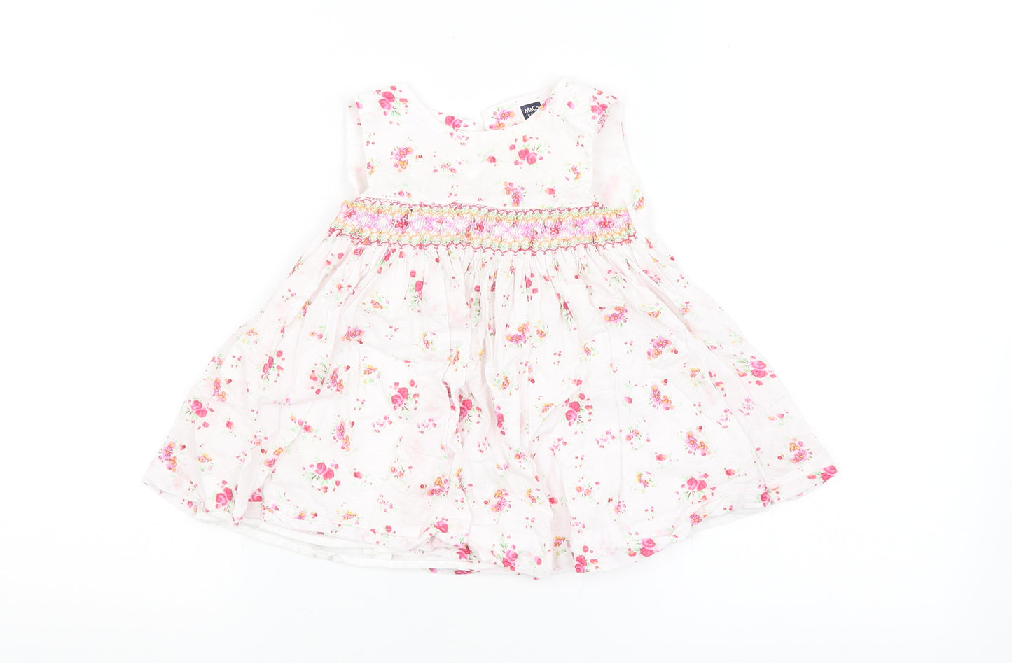 M&CO. Girls White Floral  A-Line  Size 3-6 Months