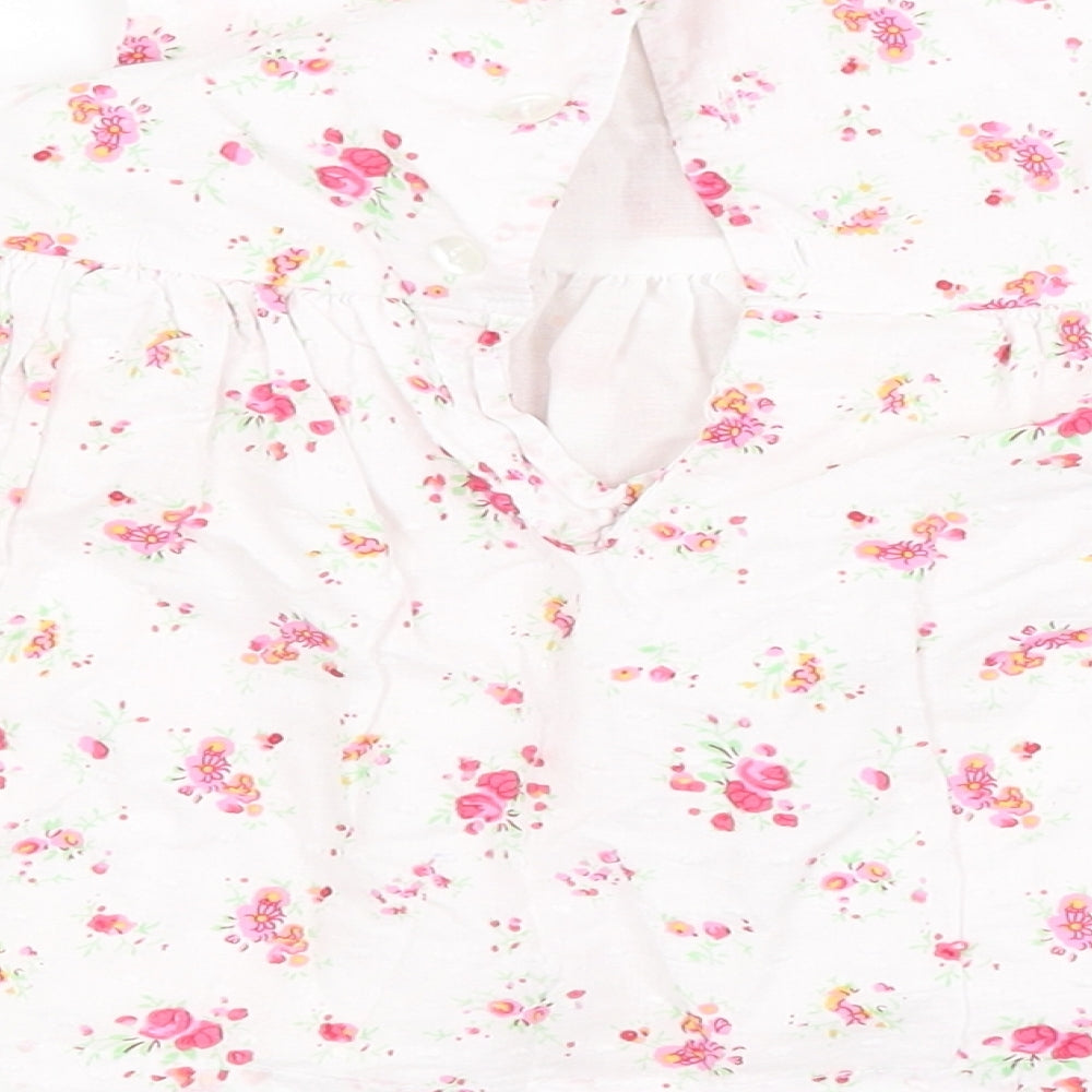 M&CO. Girls White Floral  A-Line  Size 3-6 Months