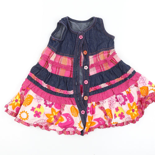 M&S Girls Multicoloured Floral  A-Line  Size 3-6 Months