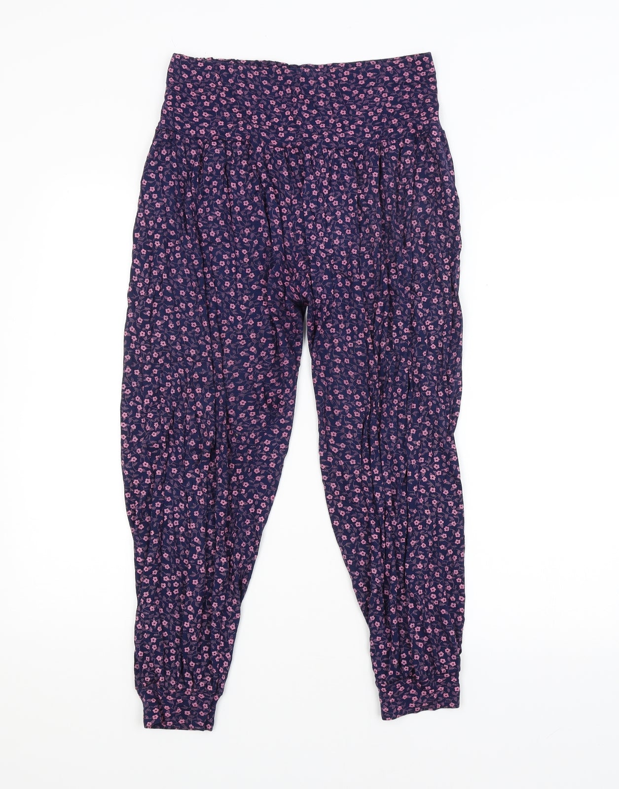 Preworn Womens Purple Floral  Bloomer Trousers Size M L24 in