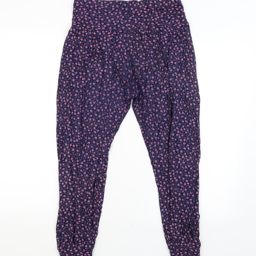 Preworn Womens Purple Floral  Bloomer Trousers Size M L24 in