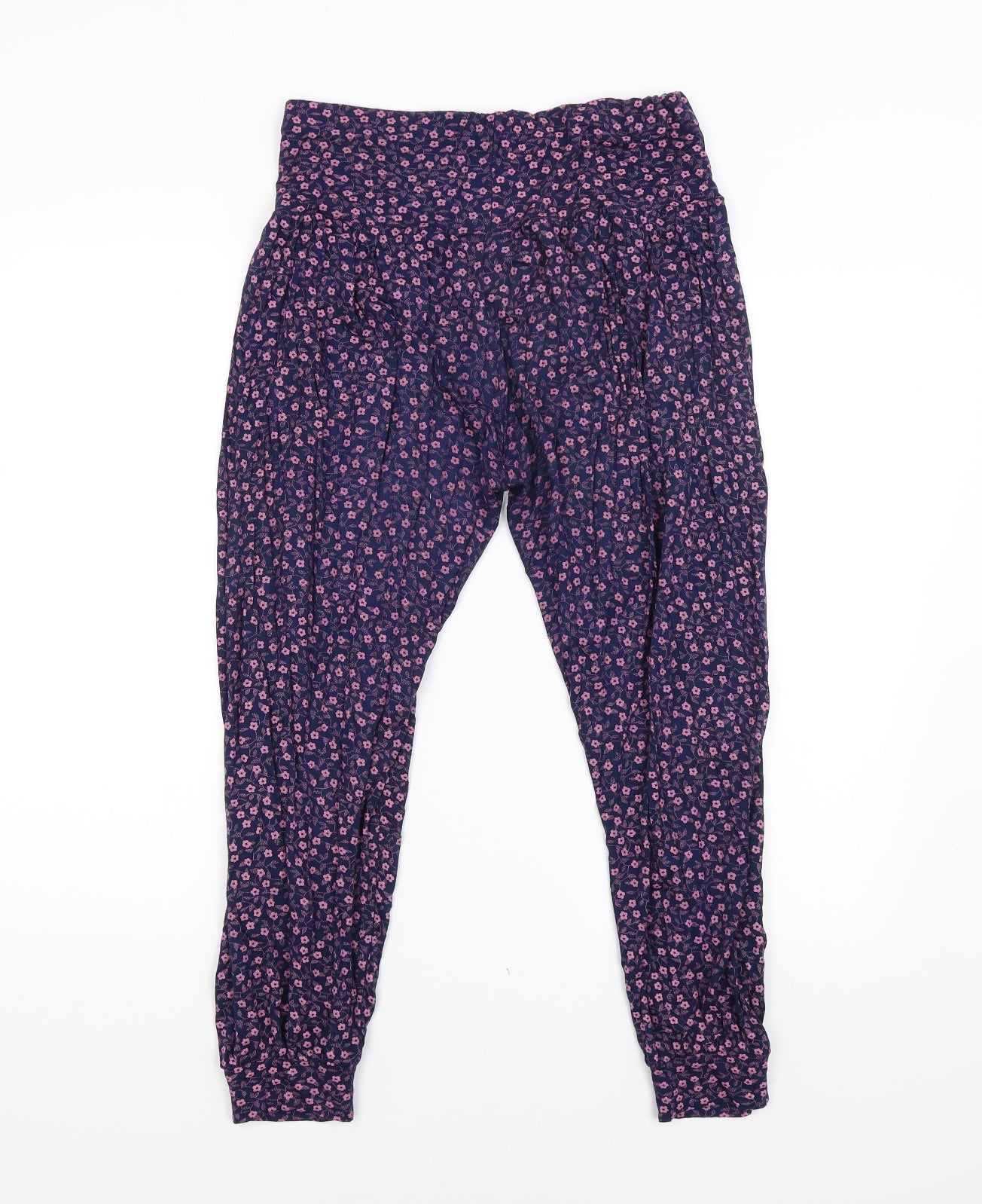 Preworn Womens Purple Floral  Bloomer Trousers Size M L24 in