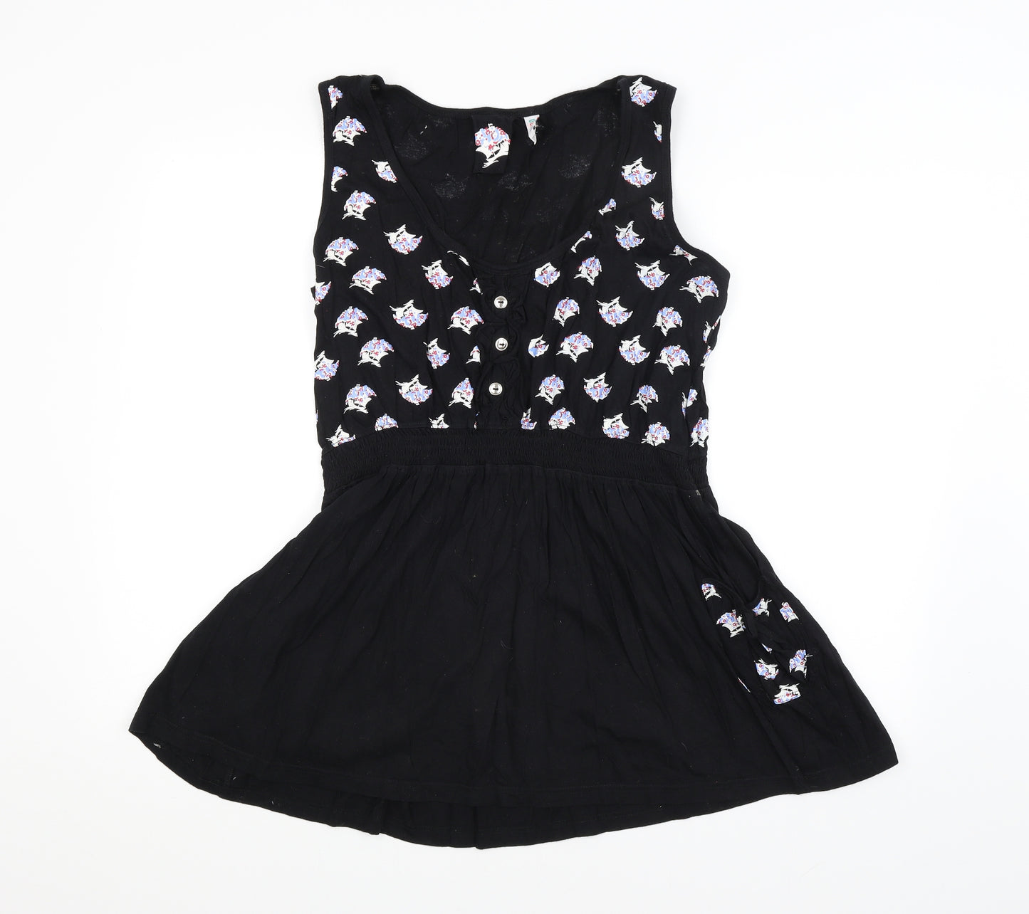 DENIM CO. Womens Black Geometric  A-Line  Size 18