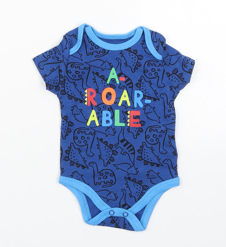 Pep&Co Boys Blue   Babygrow One-Piece Size 0-3 Months  - A-Roar-Able