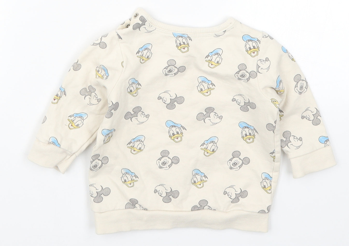 George Baby Beige   Basic T-Shirt Size 3-6 Months  - Mickey Mouse Donald Duck