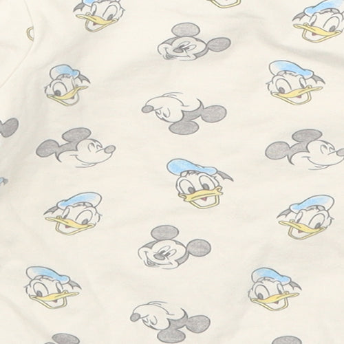 George Baby Beige   Basic T-Shirt Size 3-6 Months  - Mickey Mouse Donald Duck