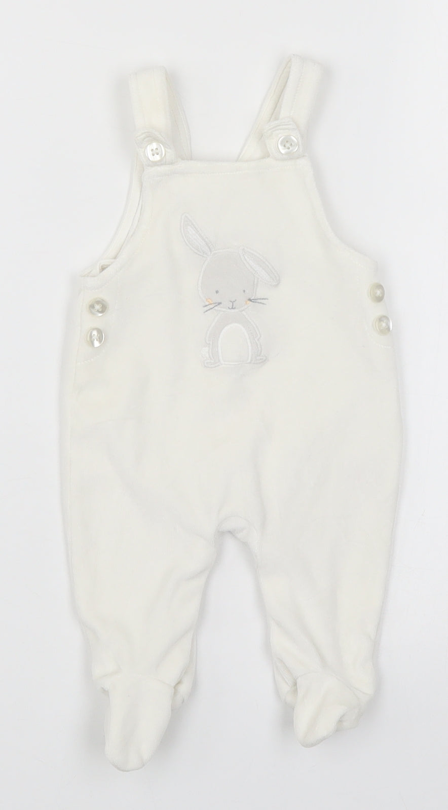 George Baby White   Romper One-Piece Size 0-3 Months  - Rabbit