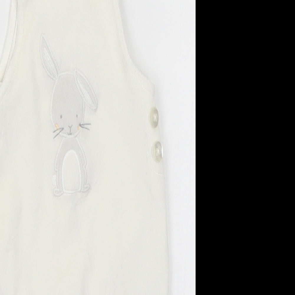 George Baby White   Romper One-Piece Size 0-3 Months  - Rabbit
