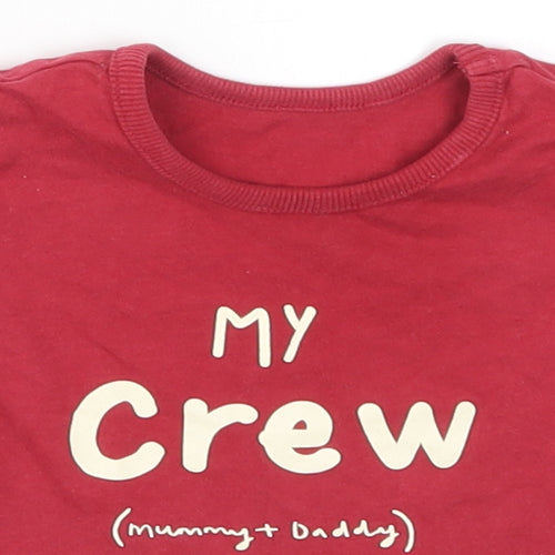 George Baby Red   Basic T-Shirt Size 6-9 Months  - My Crew Mummy and Daddy