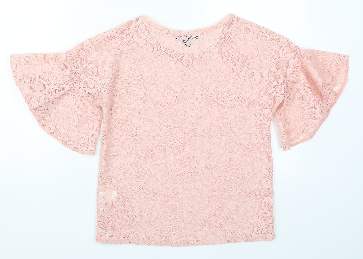 Atmosphere Womens Pink  Lace Basic T-Shirt Size 4