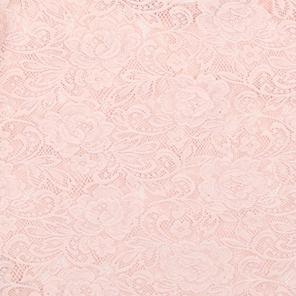 Atmosphere Womens Pink  Lace Basic T-Shirt Size 4