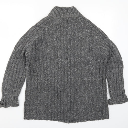 F&F Mens Grey  Knit Full Zip Jumper Size XL