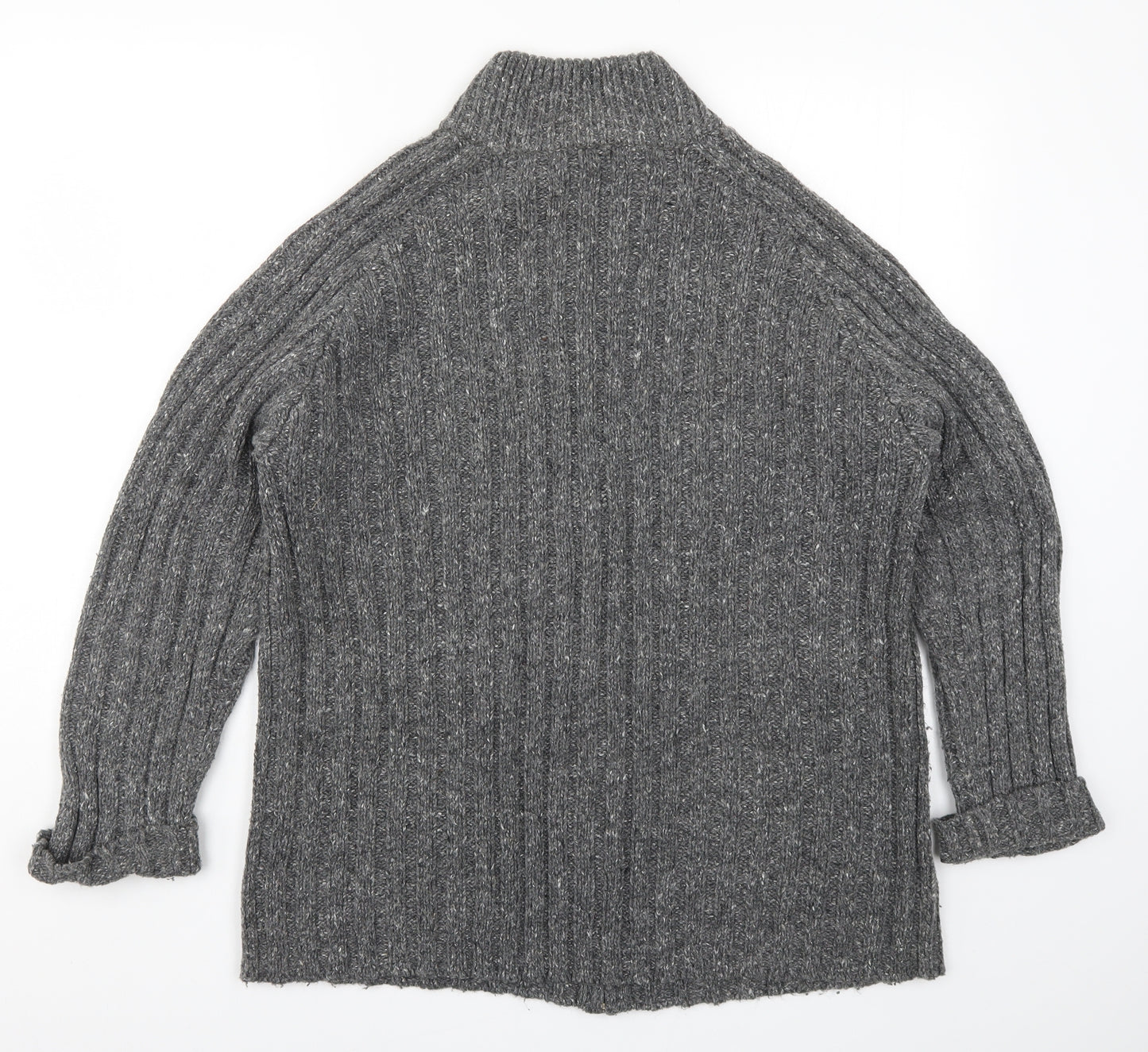 F&F Mens Grey  Knit Full Zip Jumper Size XL