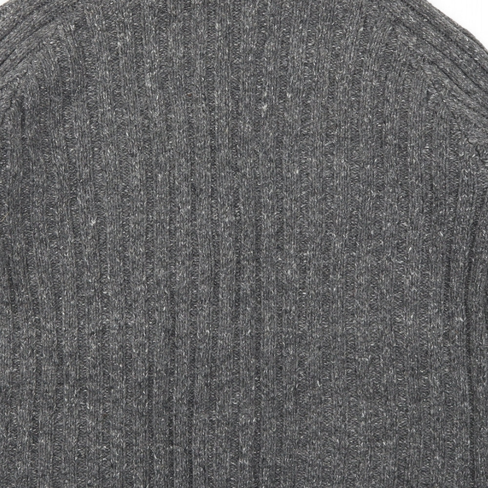 F&F Mens Grey  Knit Full Zip Jumper Size XL