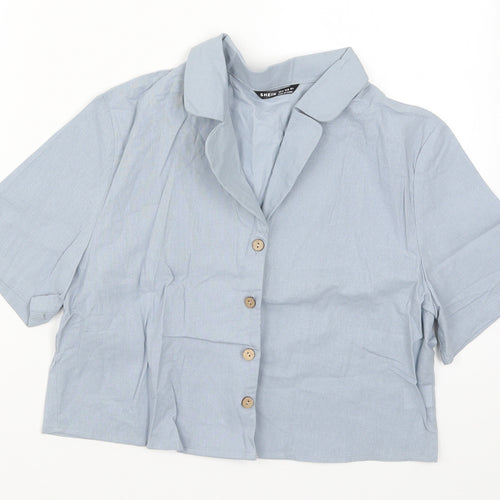 SheIn Womens Blue   Basic Button-Up Size M