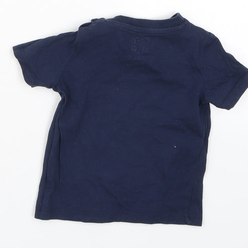 Fred & Flo Boys Blue   Basic T-Shirt Size 6-9 Months  - My Mummy is the Coolest Animals