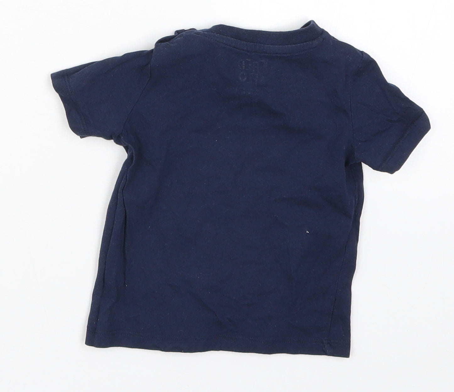 Fred & Flo Boys Blue   Basic T-Shirt Size 6-9 Months  - My Mummy is the Coolest Animals