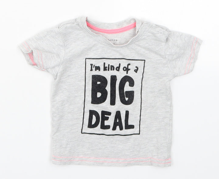 Primark Baby Grey Basic T-Shirt Size 3-6 Months - I'm Kind of a Big Deal