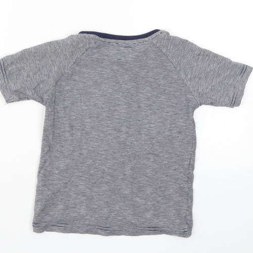 George Boys Blue Striped  Basic T-Shirt Size 4-5 Years  - Fire Truck