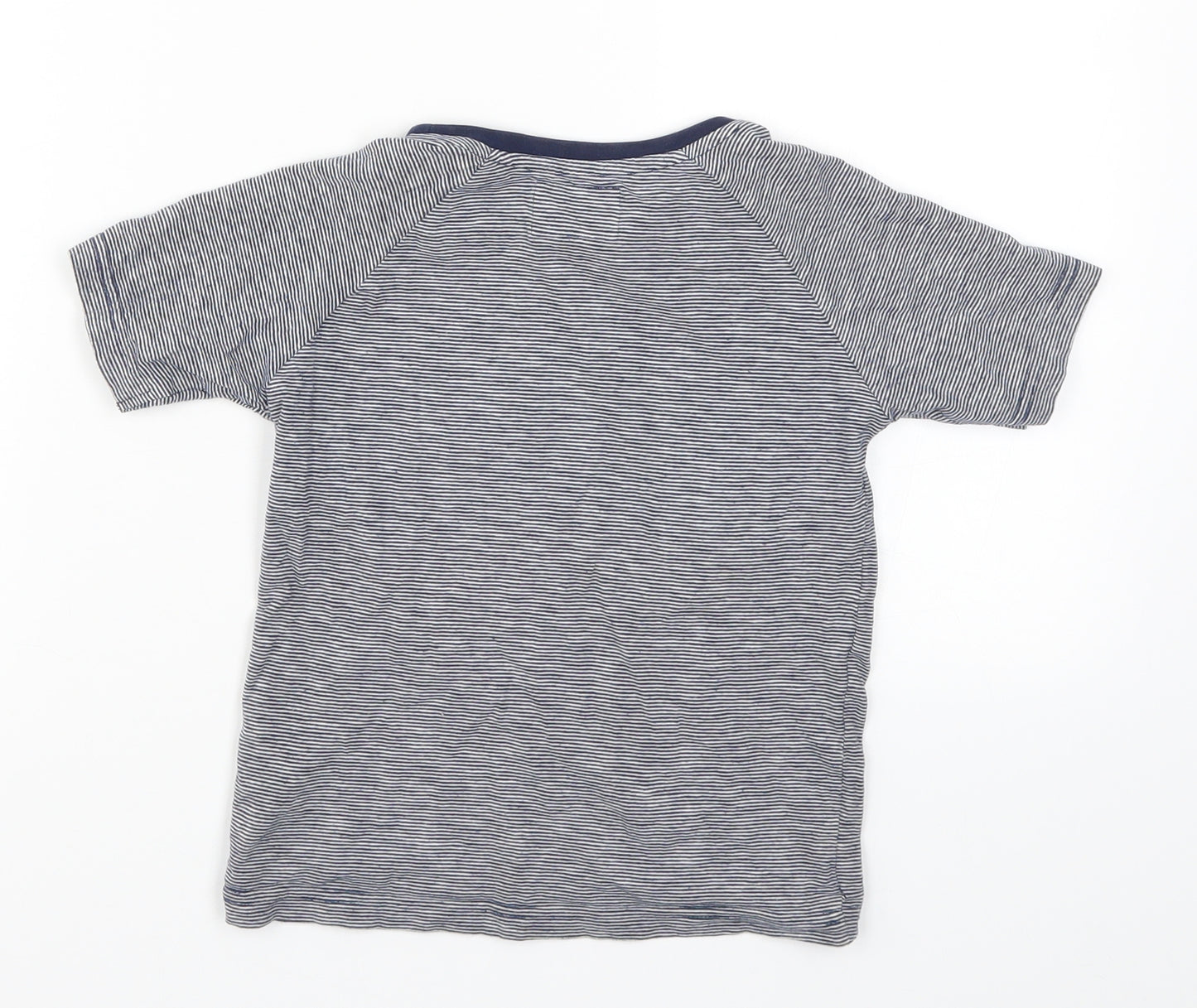 George Boys Blue Striped  Basic T-Shirt Size 4-5 Years  - Fire Truck